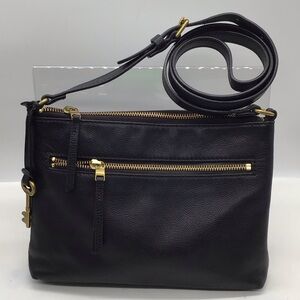 Fossil Black Pebble Leather Shoulder Bag